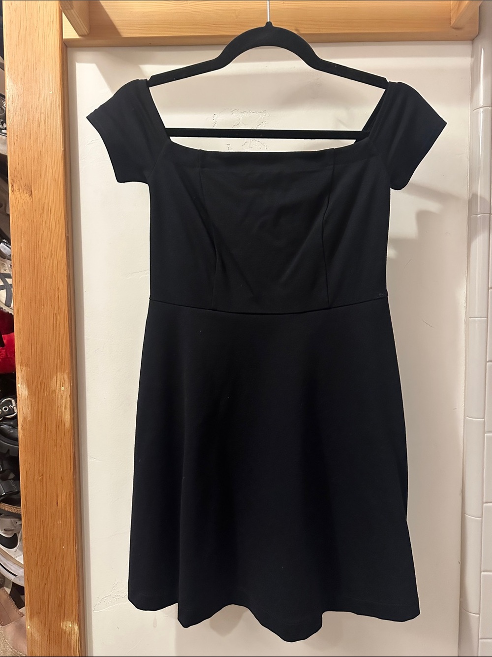 Free People Black One-Shoulder Fit-and-Flare Dress